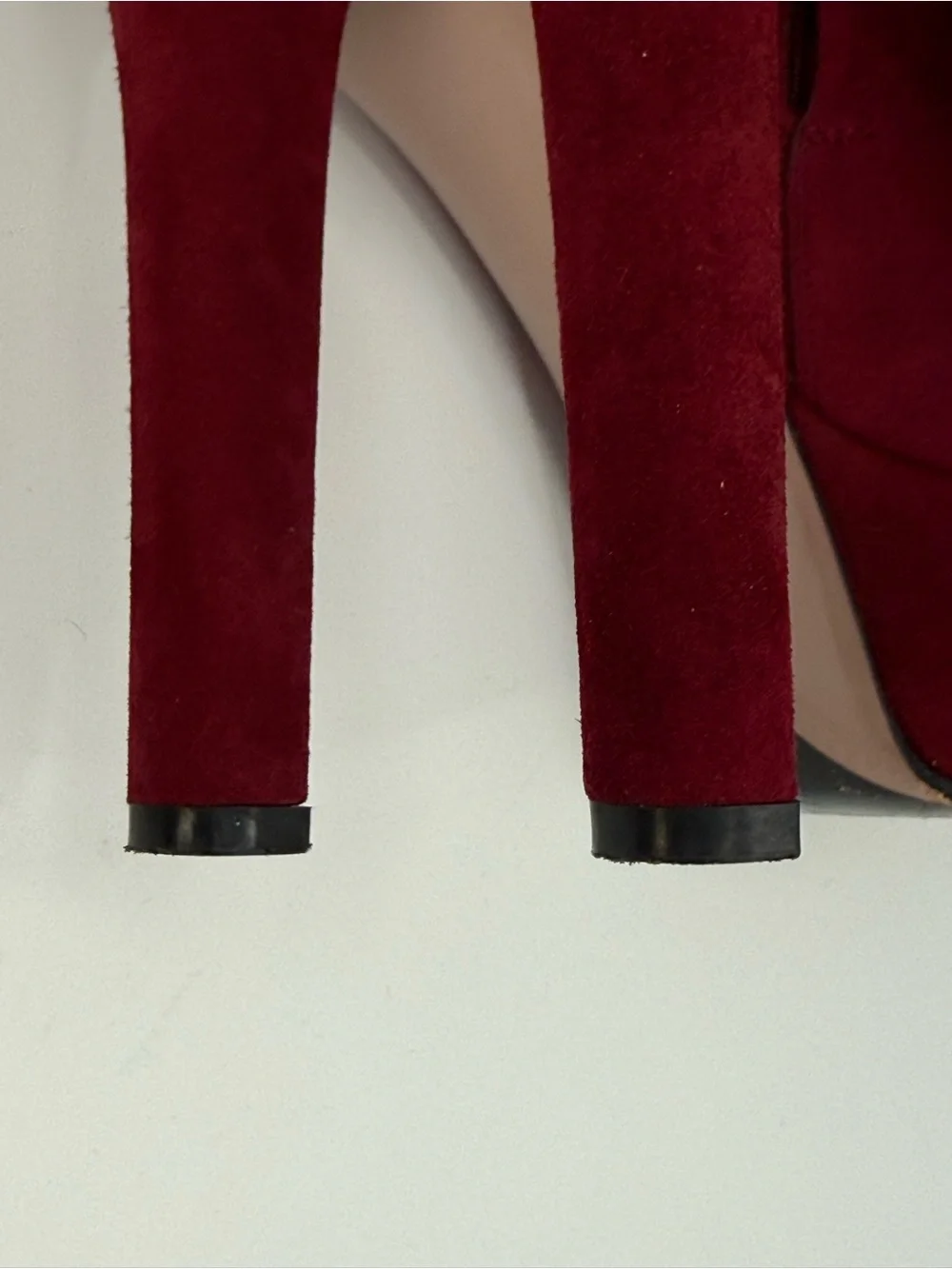 Gucci Kid Scamosciato Burgundy Suede Platform Ankle Boots Heels Zip Luxury SZ 6